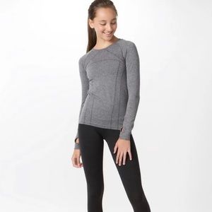 Girls gray active long sleeve top Ivivva by Lululemon size 12